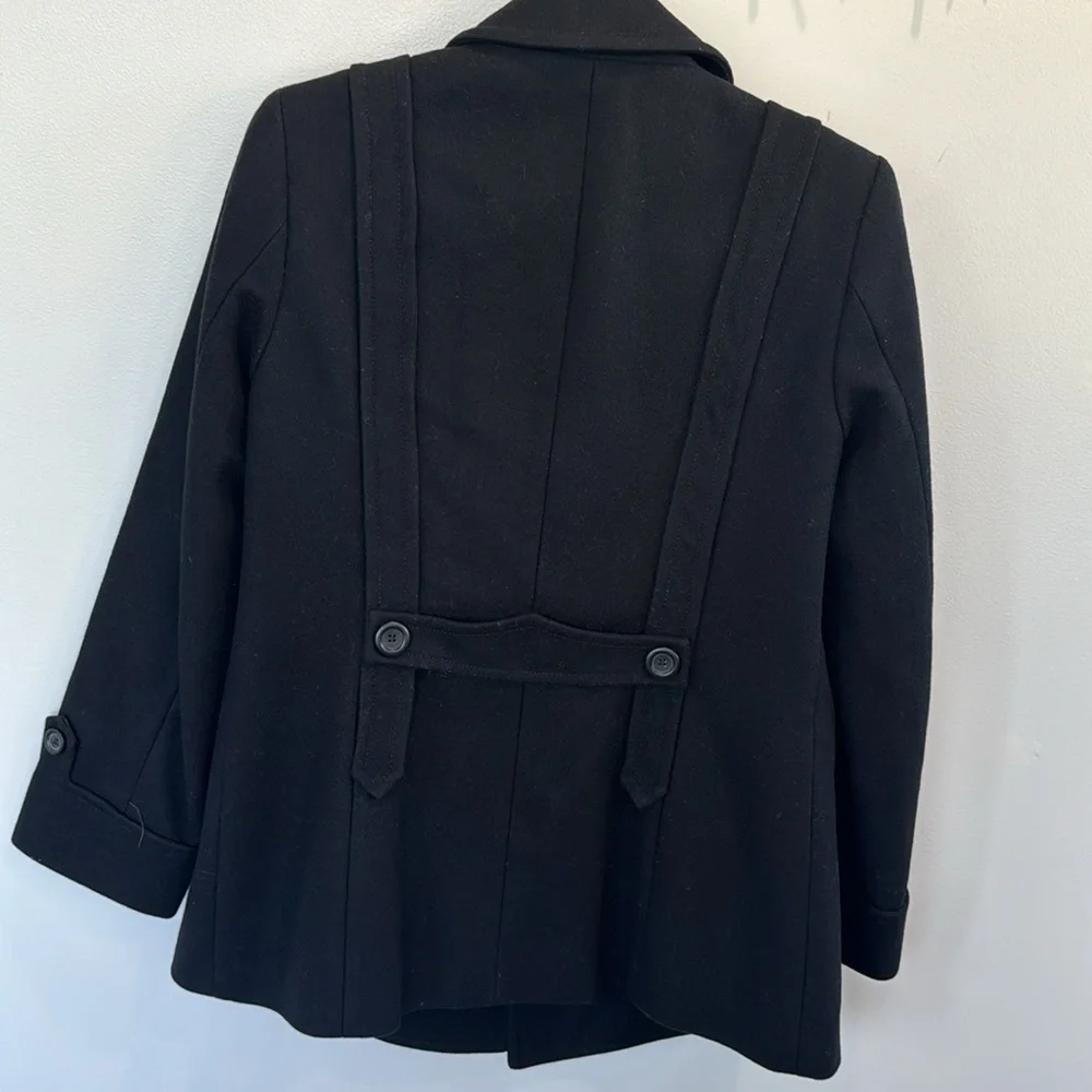 J. Crew wool black double breasted winter fall preppy collegiate pea coat 4 - Picture 8 of 11